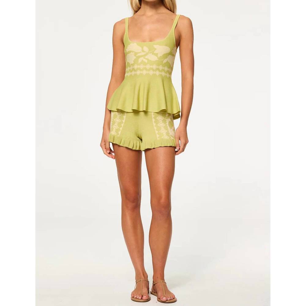 Misa Los Angeles Lime Green Tank Peplum Top
